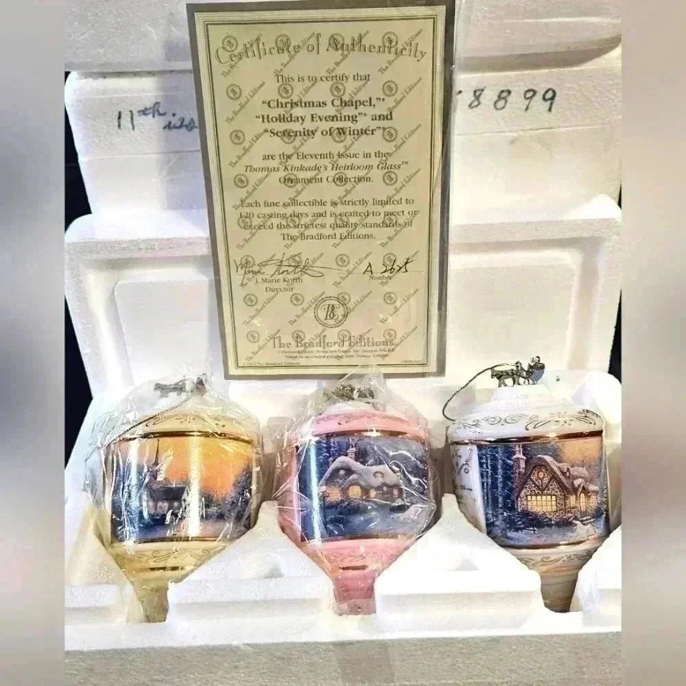 Thomas Kinkade Christmas Ornaments EUC